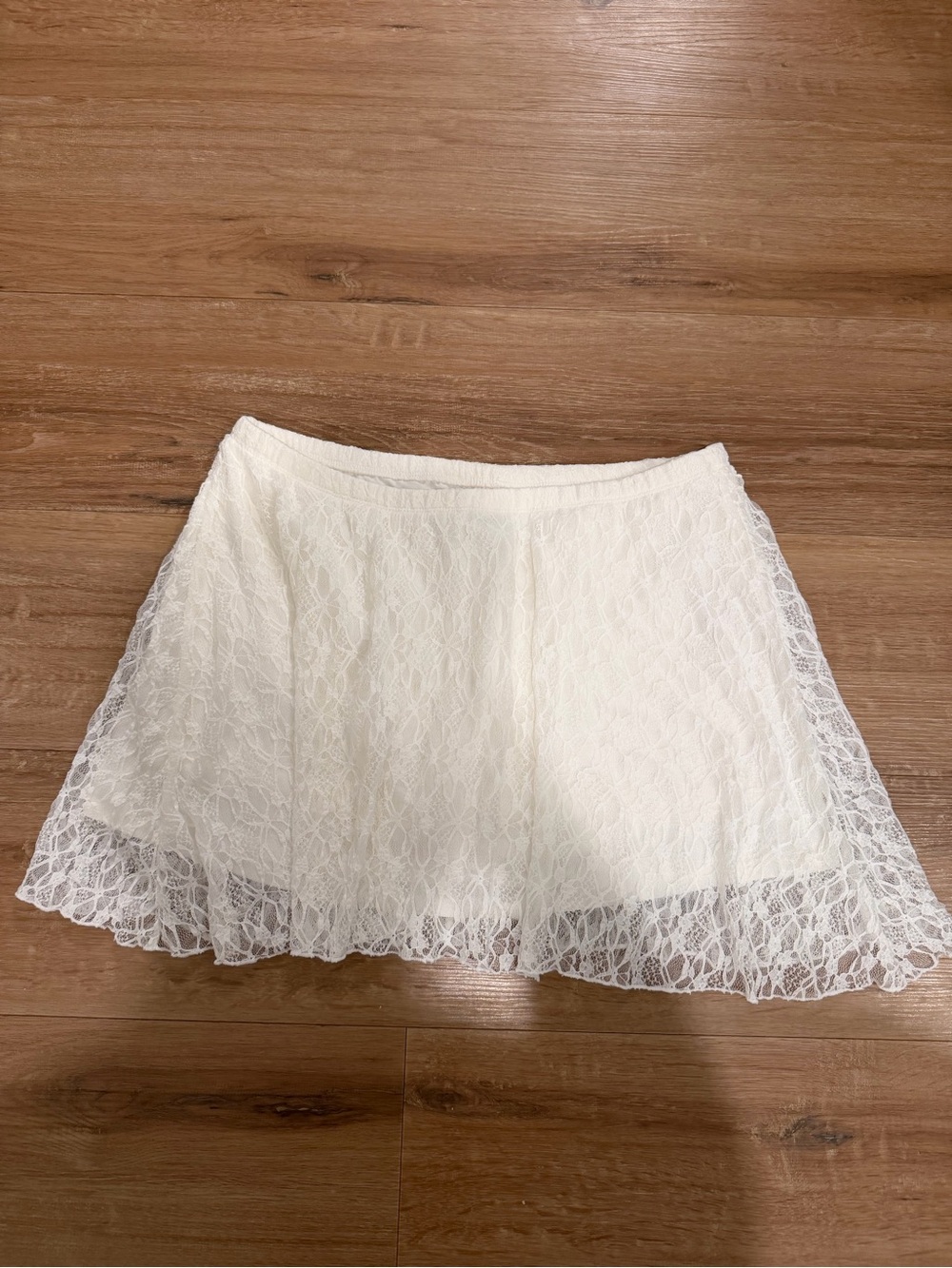 Hollister White Lace Skater Mini Skirt